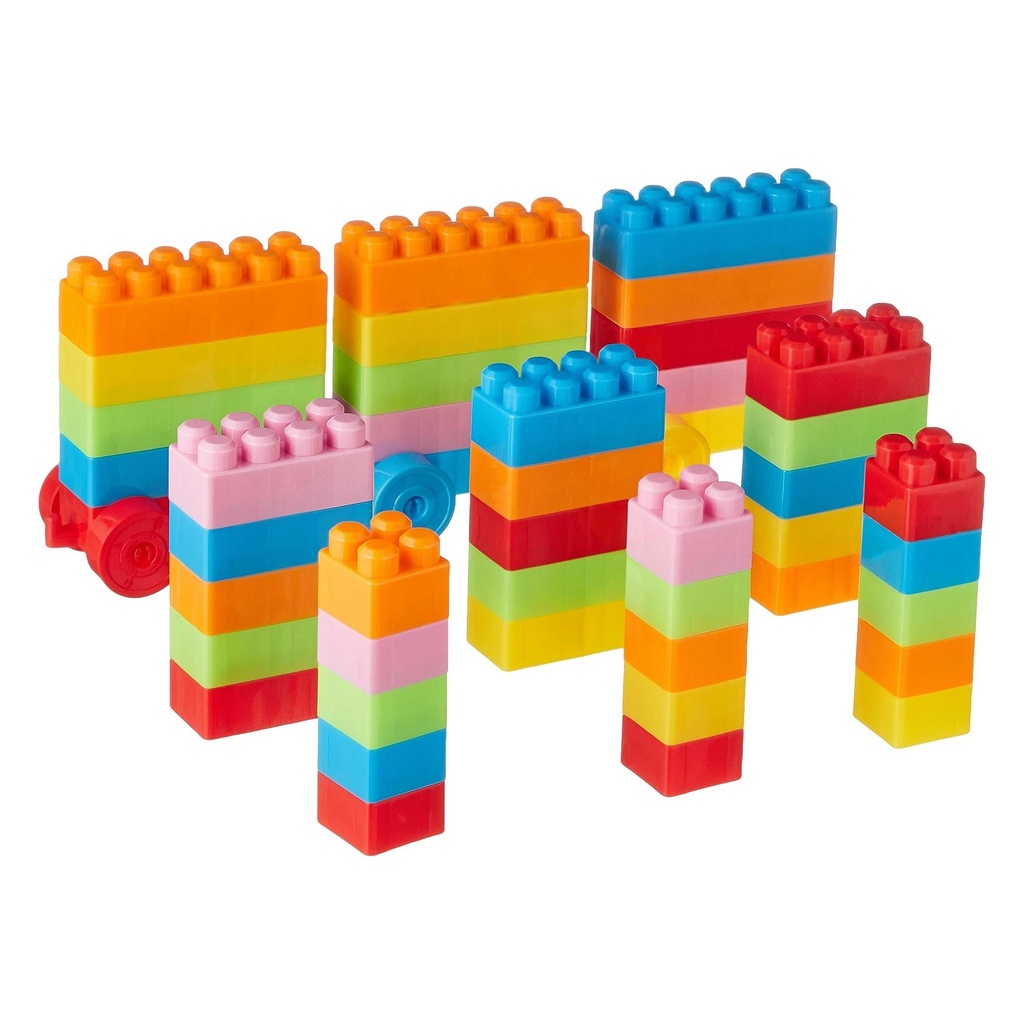 Rainbow Stacking Blocks for Toddlers - 30 Piece Colorful Building Blocks Set for Early Childhood Development