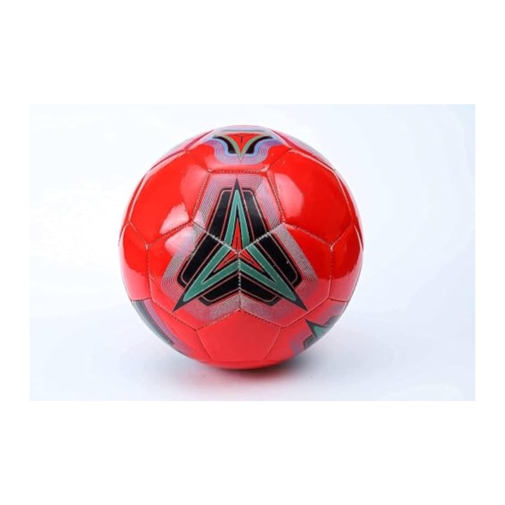 Size 5 Red PVC Soccer Ball with Modern Graphic Design - Durable Outdoor Football for Recreational Play
