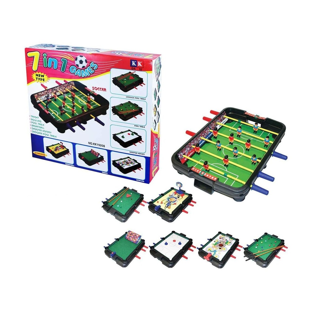 7-in-1 Multi-Game Tabletop Arcade: Soccer, Pool, Hockey, & More!