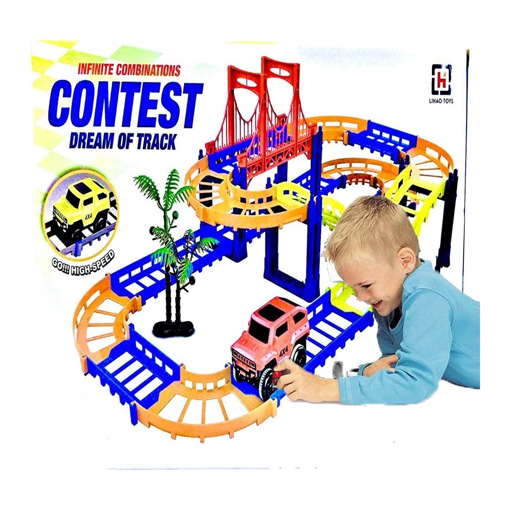 Contest Dream Of Track: Infinite Combinations High-Speed Race Car Track Toy Set with Bridge