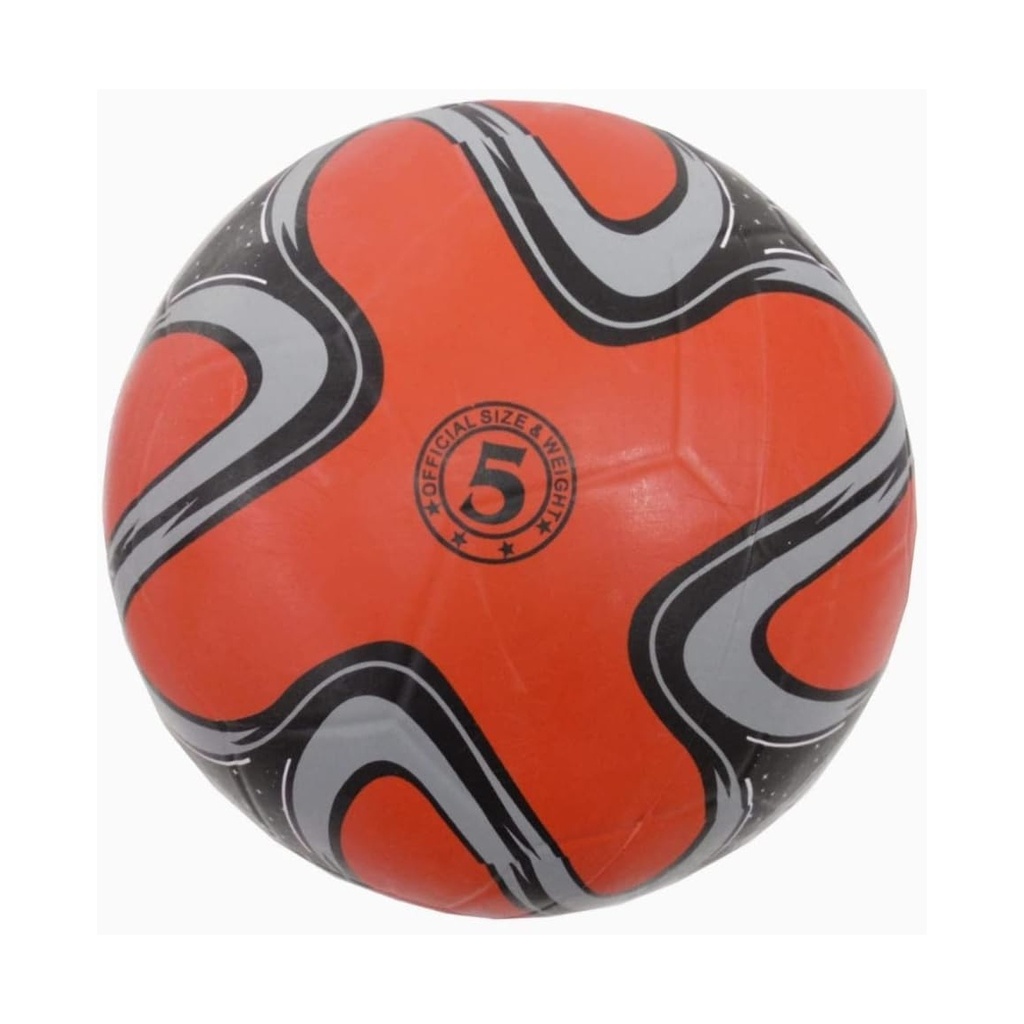 Official Size 5 Soccer Ball - Red and Gray Design - Durable Training and Match Ball
