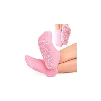 Pink Silicone Gel Heel Socks for Dry, Cracked Heel Repair and Moisturizing