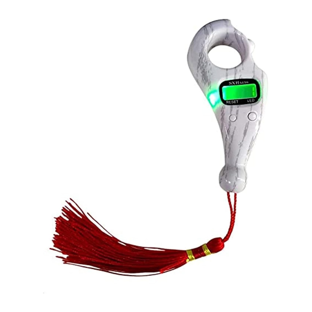Digital Electronic Tasbih Counter with Red Tassel - Prayer Beads Digital Counter with Backlit LCD Display