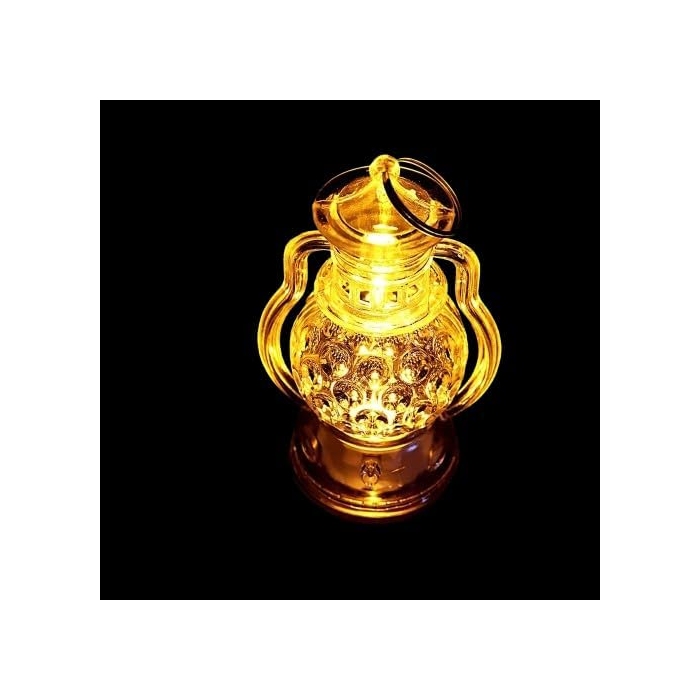 Illuminated Ramadan Acrylic Lantern with Intricate Design - Festive Home Decor
