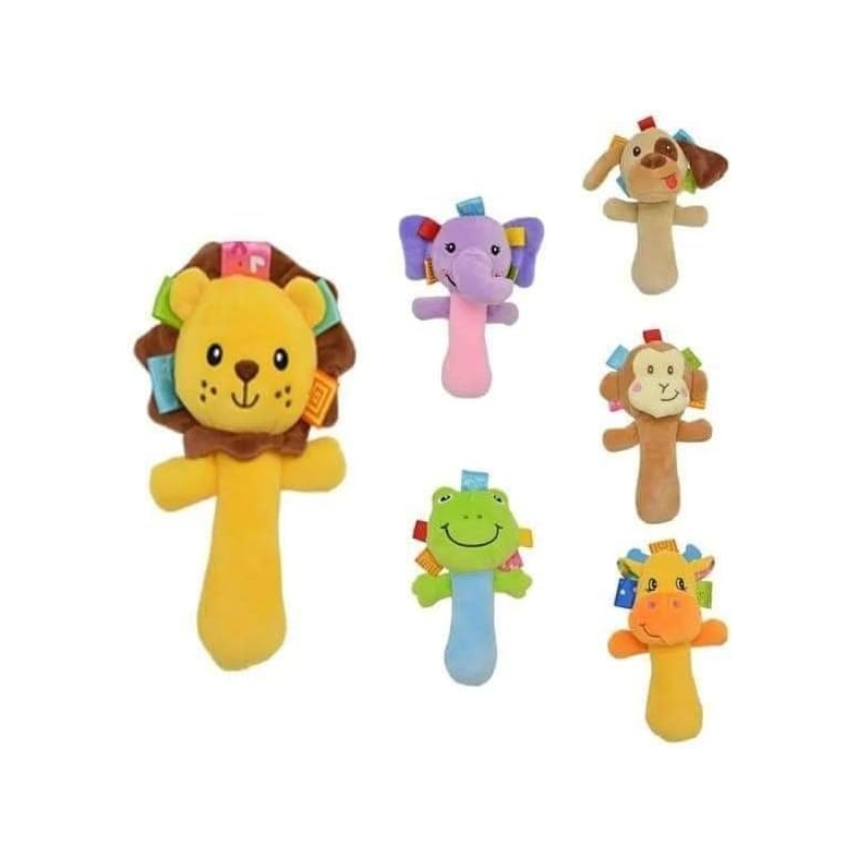 Adorable Animal Baby Rattle Set – 5 Soft Plush Toys for Sensory Development & Fine Motor Skills