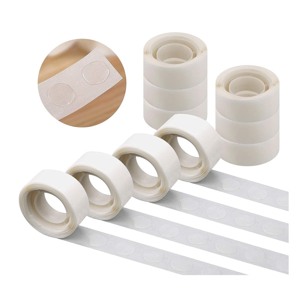 Removable Adhesive Dot Tape - 5 Rolls of Clear, Double-Sided Dots for Balloons, Crafts, and Parties