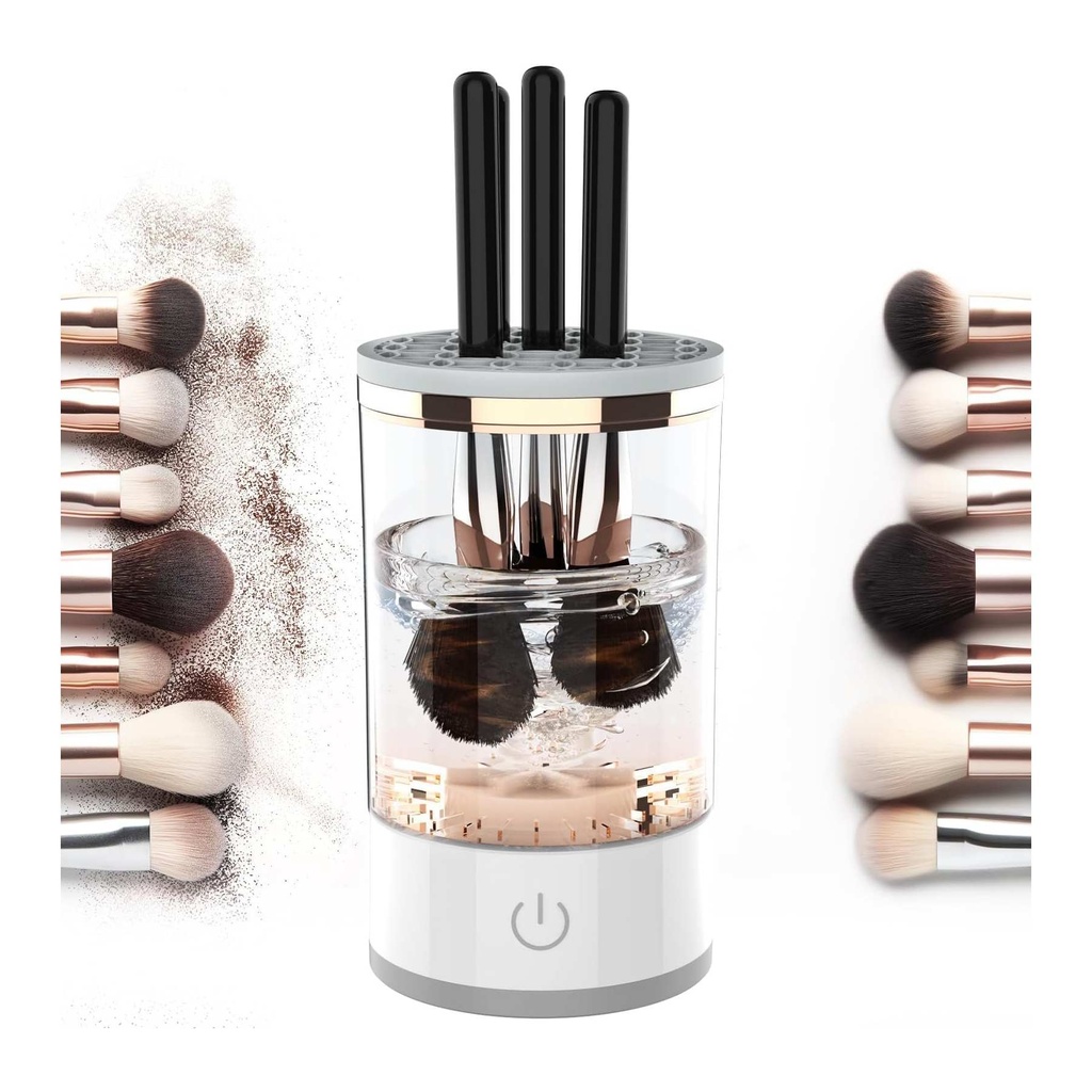 Automatic Makeup Brush Cleaner and Dryer with Rose Gold Accents - Deep Cleaning for All Brush Sizes