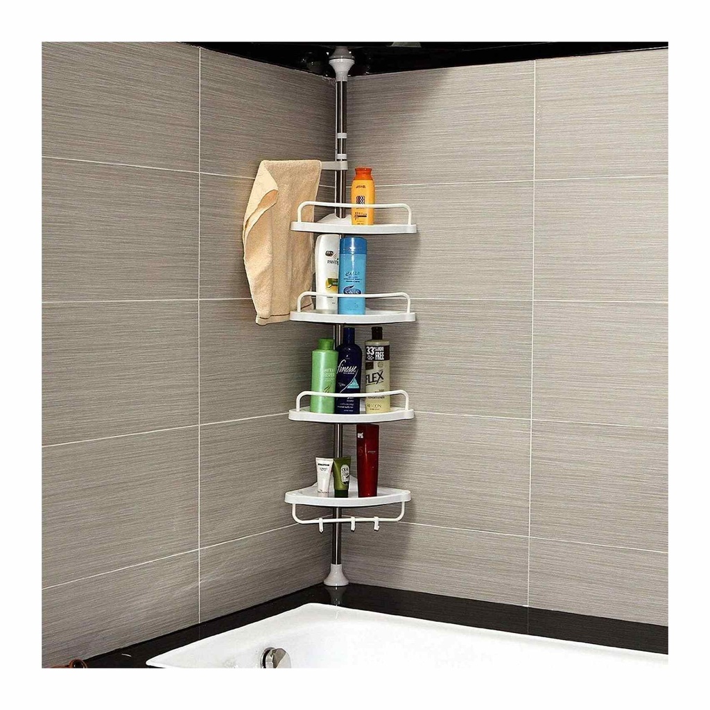 Space-Saving 4-Tier Corner Shower Caddy with Adjustable Height