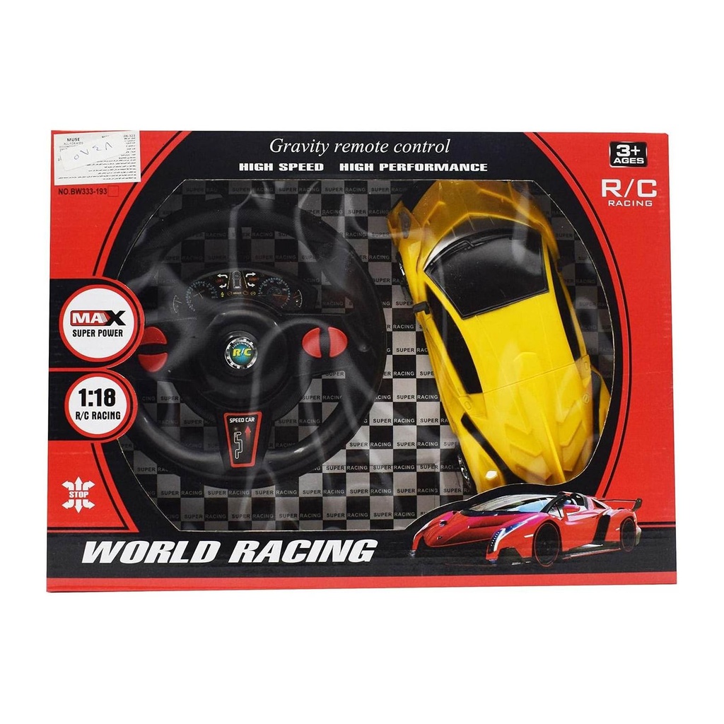 High-Speed 1:18 Scale Remote Control Racing Car for Kids Aged 3+ - Yellow