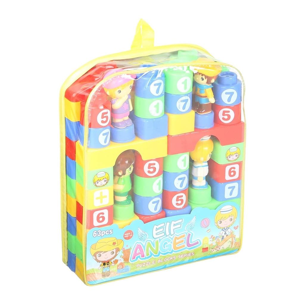 63-Piece Building Blocks Set: Creative Construction for Kids