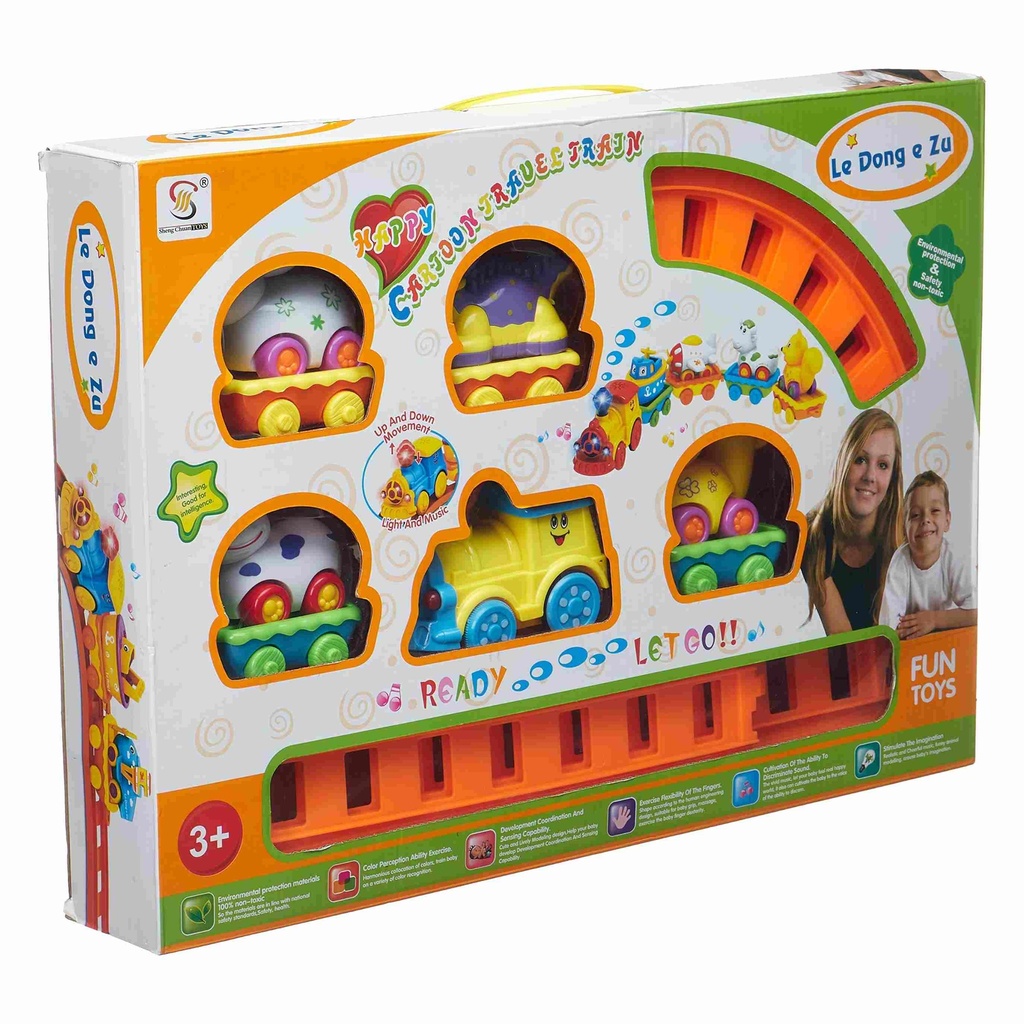 Cartoon Train Playset with Lights and Music
