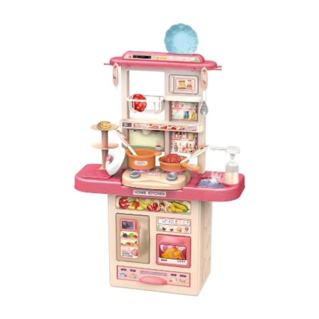 Pink and Beige Pretend Play Kitchen Playset