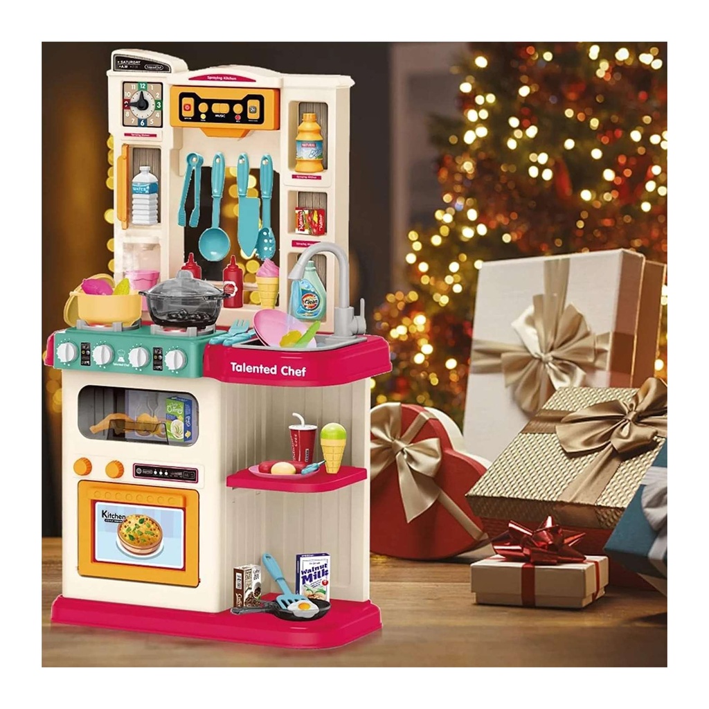 Deluxe Pretend Play Kitchen Set for Kids with Lights, Sounds, and Realistic Accessories