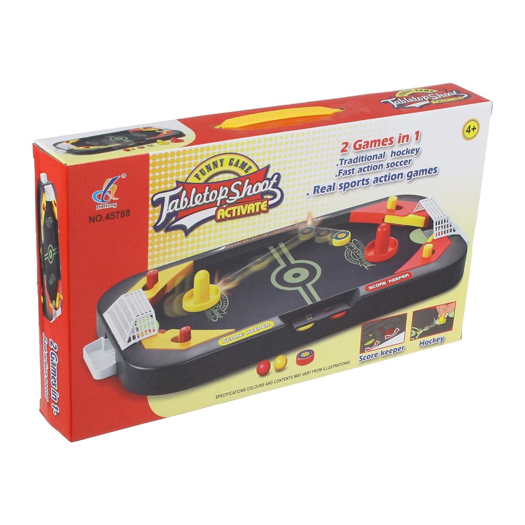 Tabletop Shoot Activate 2-in-1 Air Hockey and Soccer Game for Kids Aged 4+