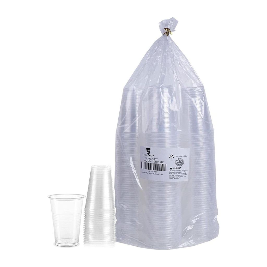 100 Pack 7 oz Disposable Clear Plastic Cups - Bulk Party Cups for Weddings, Events & Everyday Use