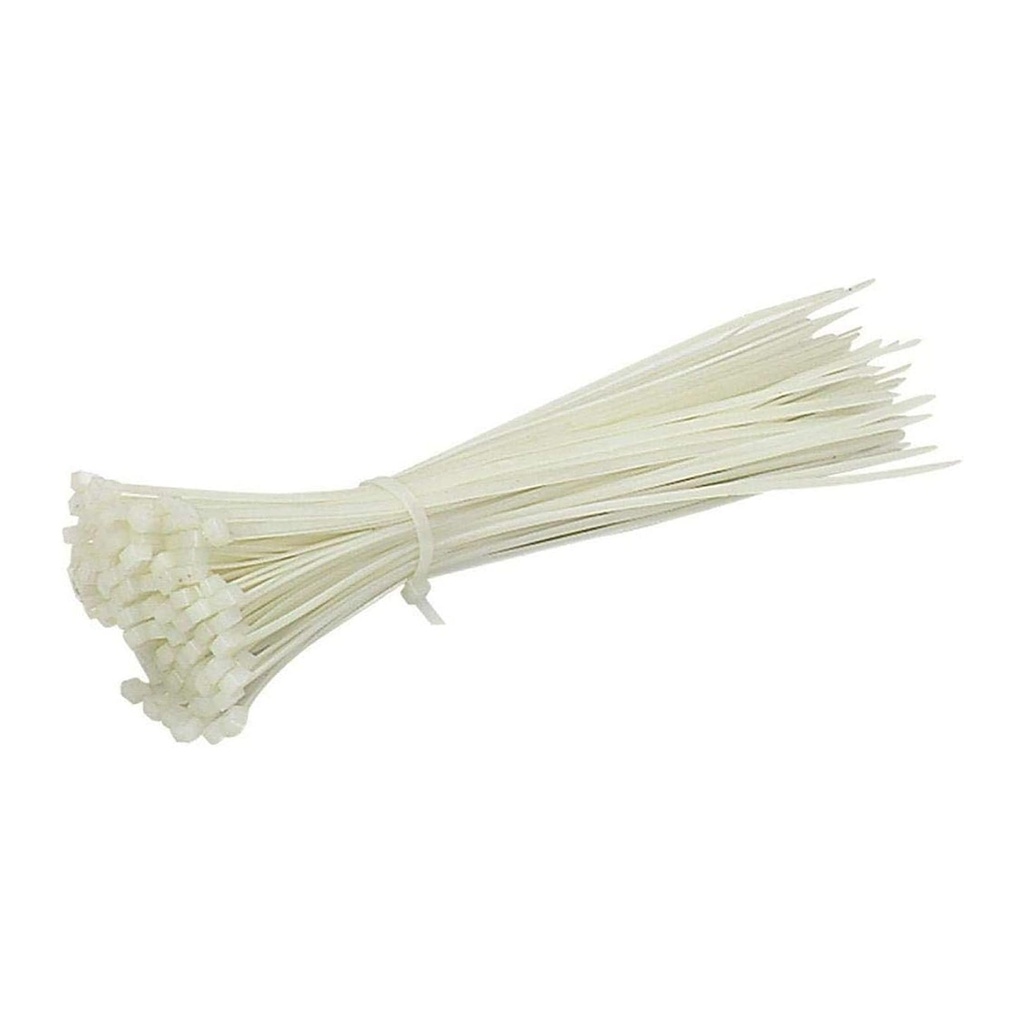 Bulk Pack of Off-White Nylon Cable Ties - 100 Count for Home, Office, and Workshop Organization