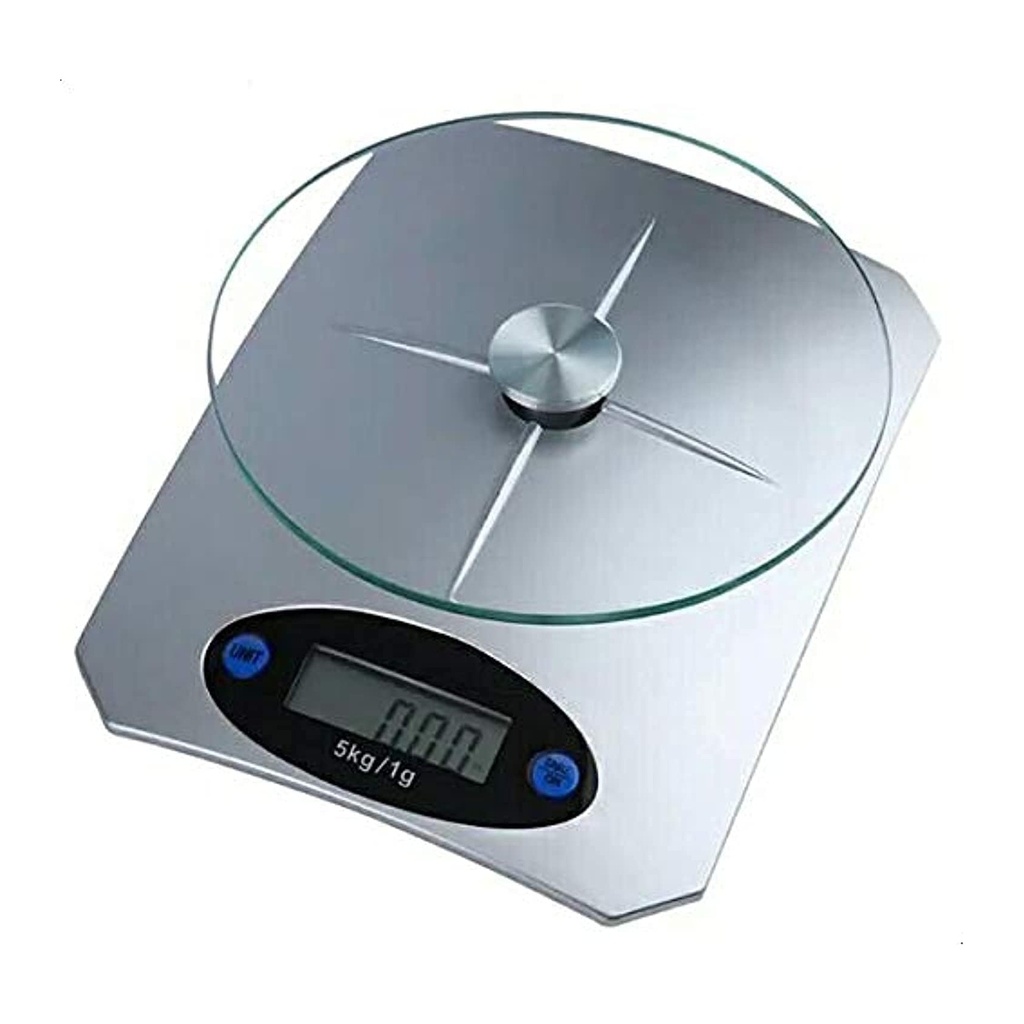 5kg Digital Kitchen Food Scale with Glass Platform - Precise Measurement for Cooking & Baking
