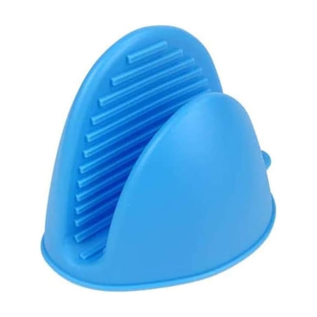 Heat-Resistant Silicone Oven Mitt - Blue, Single-Piece, for Safe Cooking & Baking