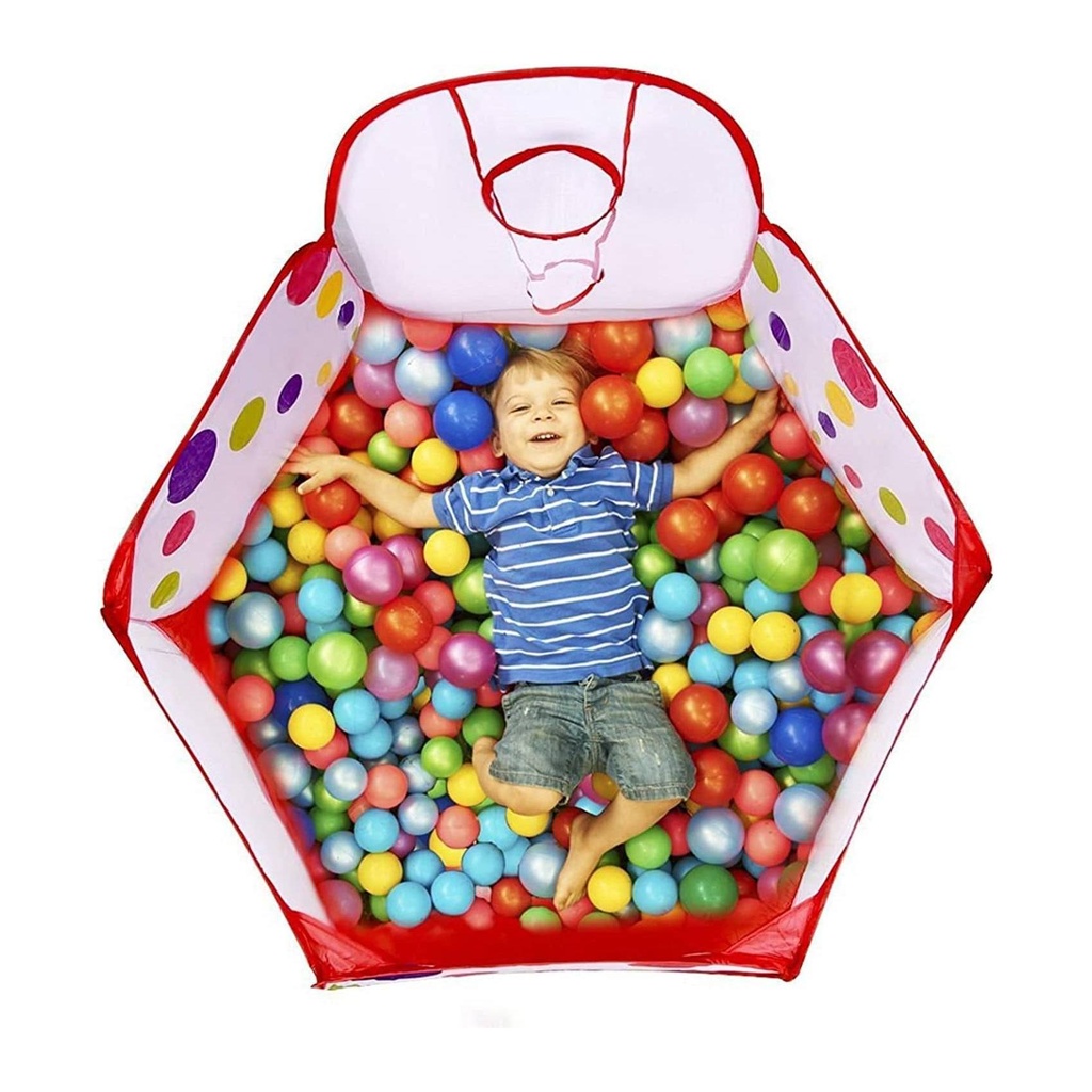 Pop-Up Ball Pit Play Tent with Basketball Hoop for Toddlers – Indoor/Outdoor Fun