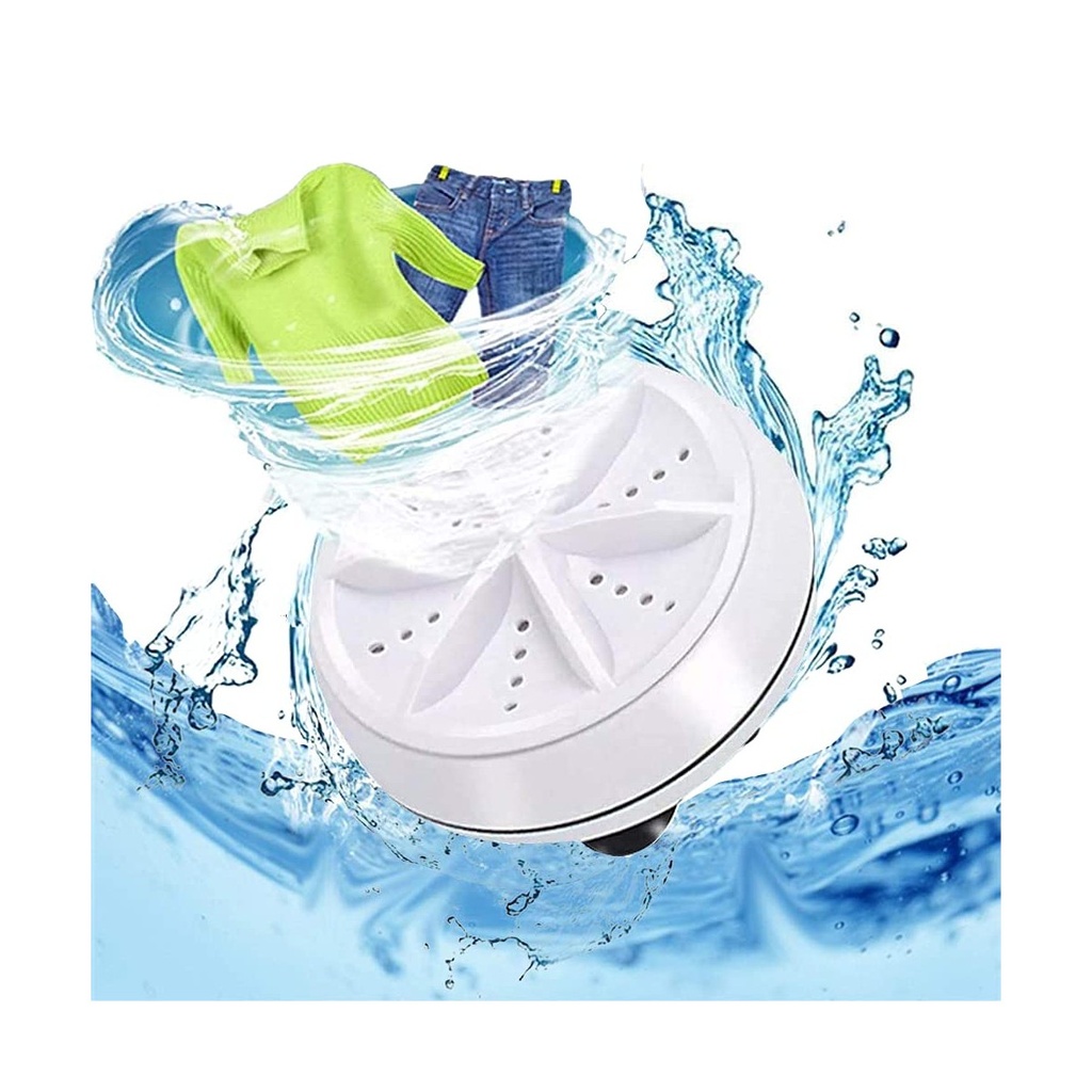غسالة ملابس صغيرة محمولة - غسالة توربين بالموجات فوق الصوتية مدمجة للسفر، المنزل، السكن الجامعي، والشقة