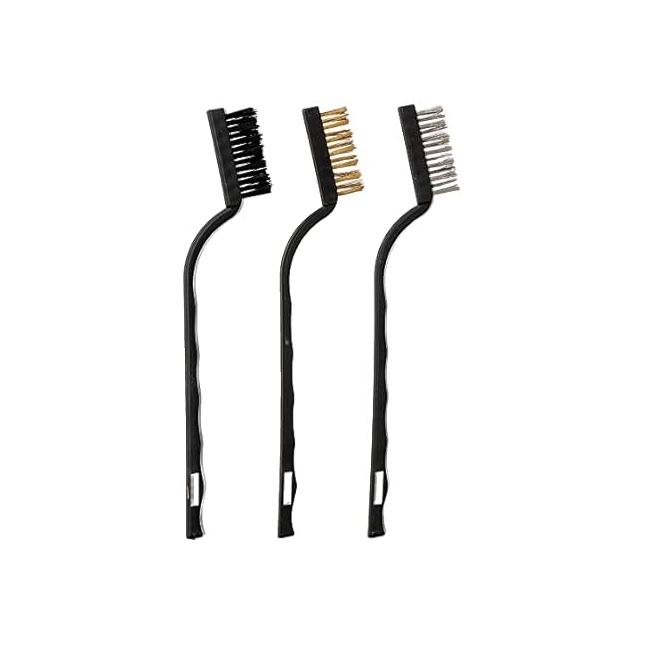 طقم فرش تنظيف مفصل ٣ قطع - نحاس، حديد، ونايلون للشوايات، البوتاجازات، وأدوات الطبخ