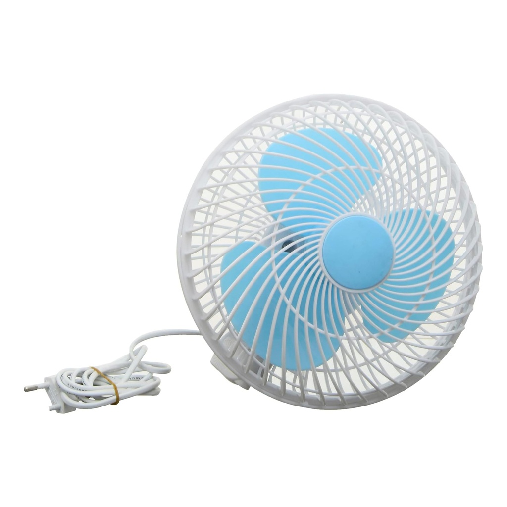 Compact Personal Desk Fan with Light Blue Blades - Quiet & Portable Fan for Home, Office, Travel