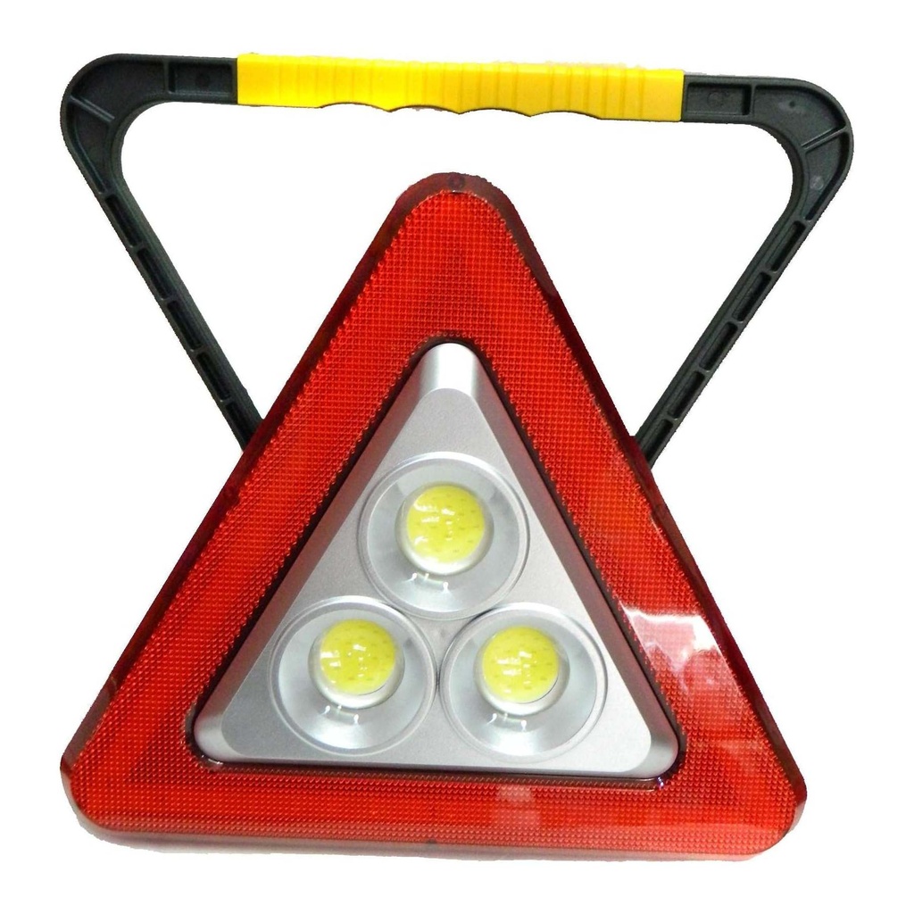 Portable Triple LED Warning Triangle Safety Light with Integrated Handle