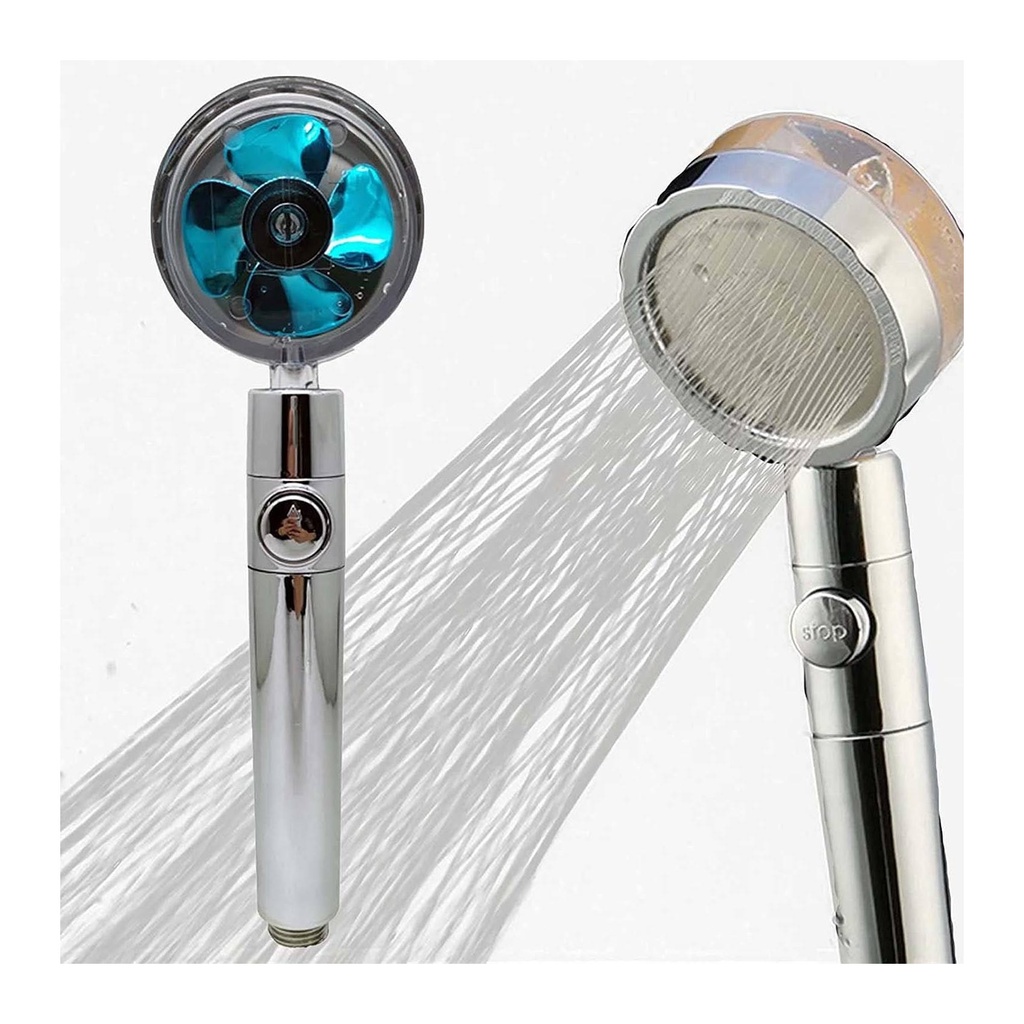 High-Pressure Rotating Shower Head with Water-Saving Design and On/Off Switch