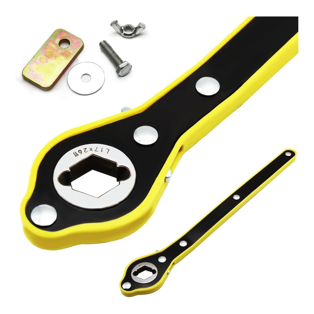 مفتاح سداسي مقاس ١٧×٢٠ ملم مع لوح تثبيت - أداة يدوية متينة للميكانيكيين ولأعمال الديكور المنزلي