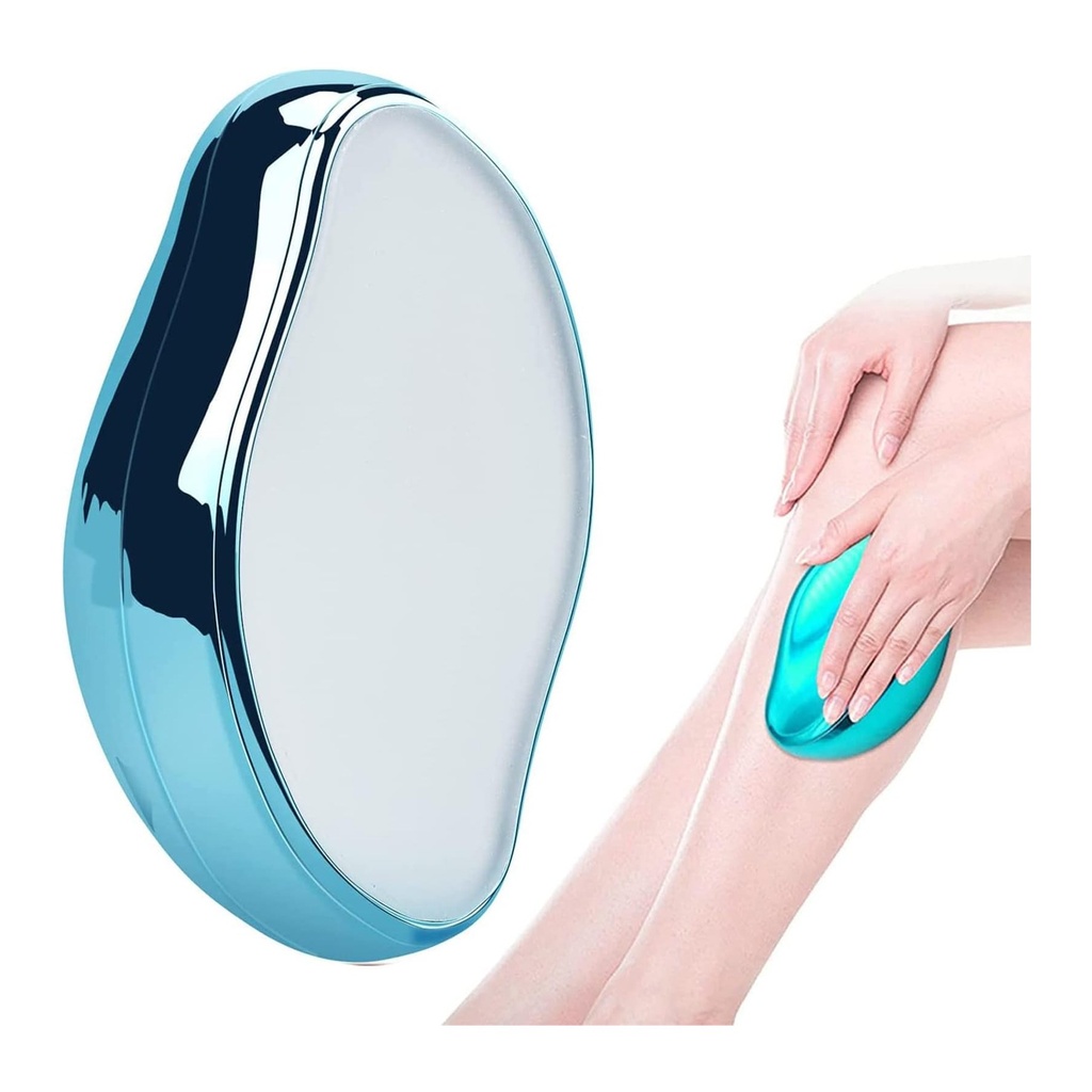 أداة إزالة الشعر الكريستالية لبشرة ناعمة ومشرقة - جهاز إزالة الشعر بدون ألم للساقين، والذراعين، والجسم - أزرق