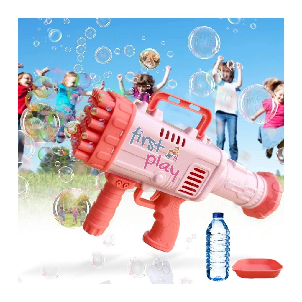 مسدس الفقاعات الأوتوماتيكي للأطفال - ماكينة فقاعات إلكترونية بثقوب متعددة للعب داخل المنزل وخارجه