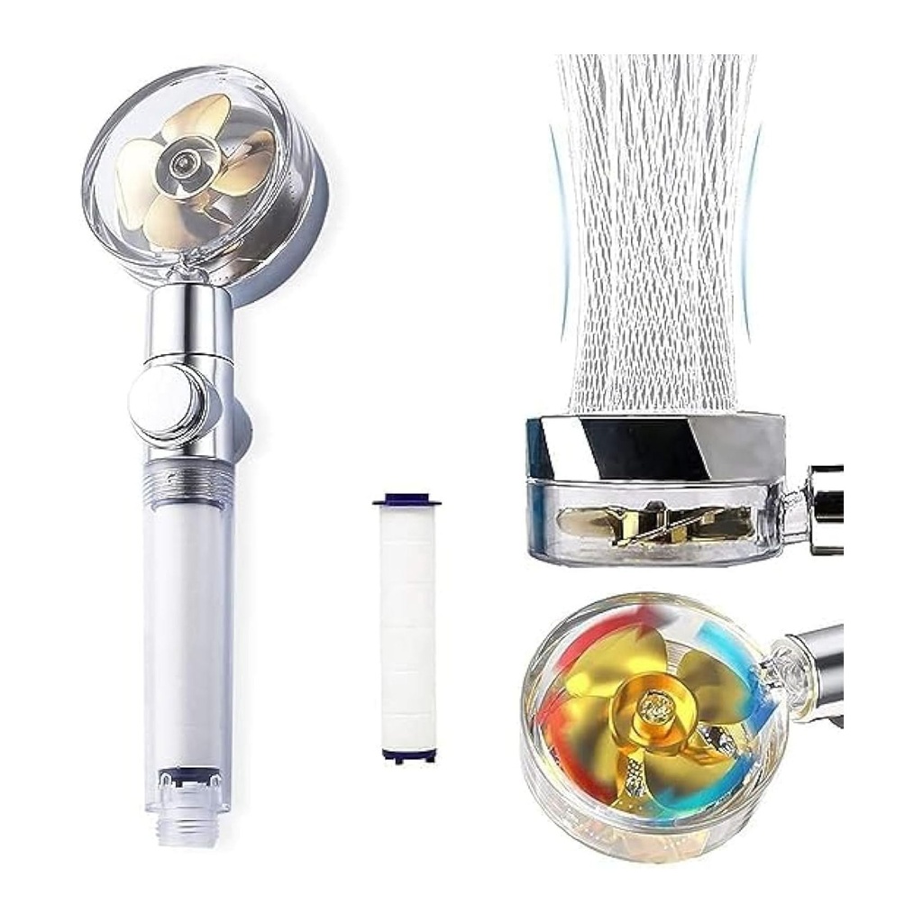 High-Pressure Handheld Shower Head with Turbo Jet and Replaceable Filter – Luxurious Spa Shower Experience at Home