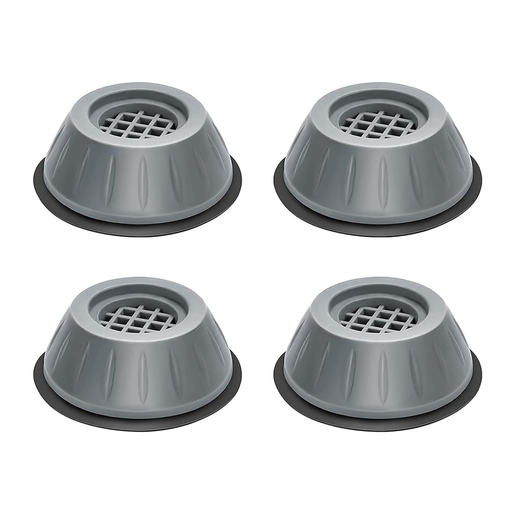 طقم 4 قطع من واقيات الغسالة والثلاجة المضادة للاهتزاز - رافعات أجهزة منزلية متينة مع أكواب شفط لخفض الضوضاء وحماية الأرضيات