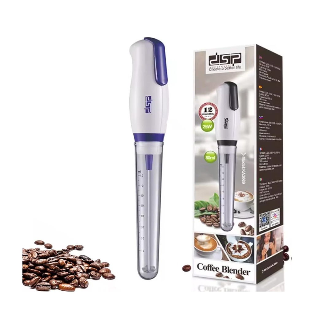 Powerful 25W Handheld Electric Milk Frother & Coffee Blender with 80ml Capacity - Perfect for Latte Art & Hot Chocolate