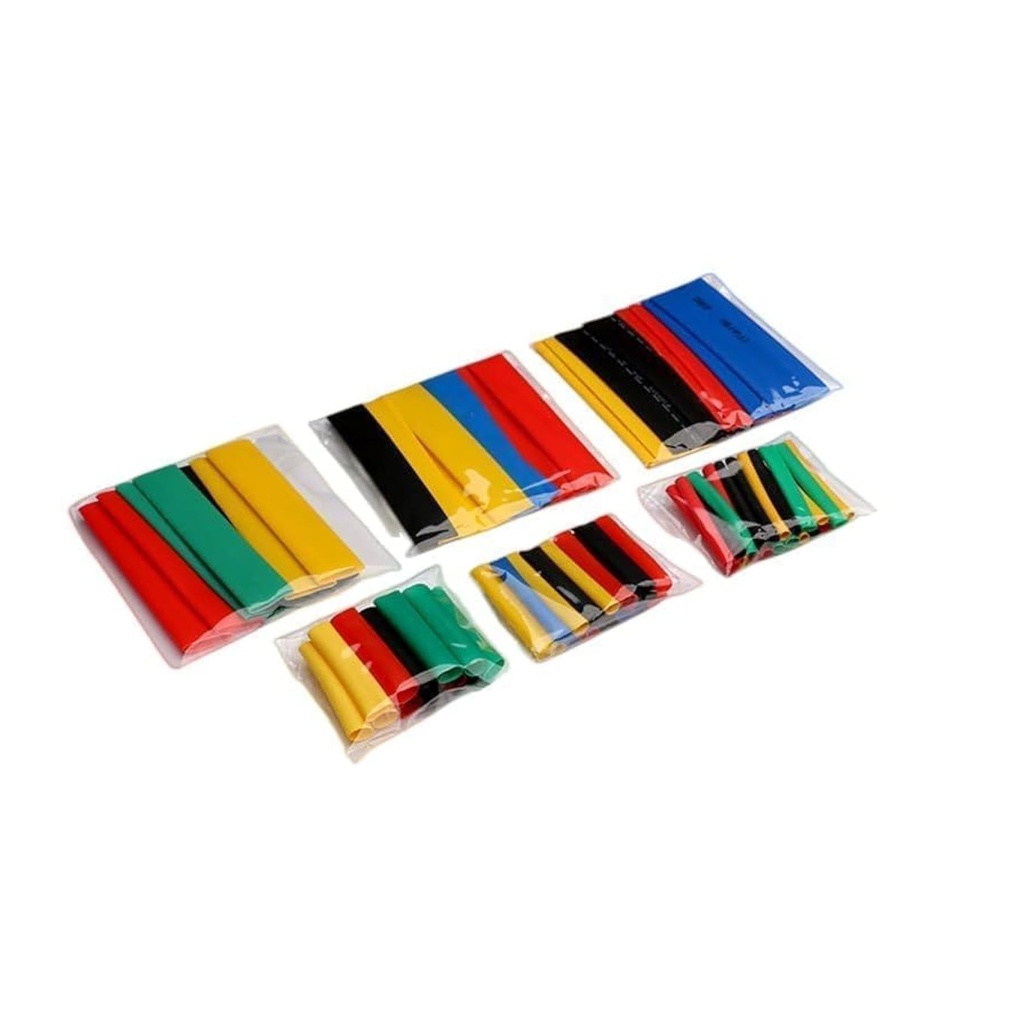 طقم أنابيب قابلة للانكماش حراري بألوان متنوعة - 164 قطعة، موصلات أسلاك كهربائية مرنة من البلاستيك، لمشاريع  "اصنعها بنفسك" والإصلاحات