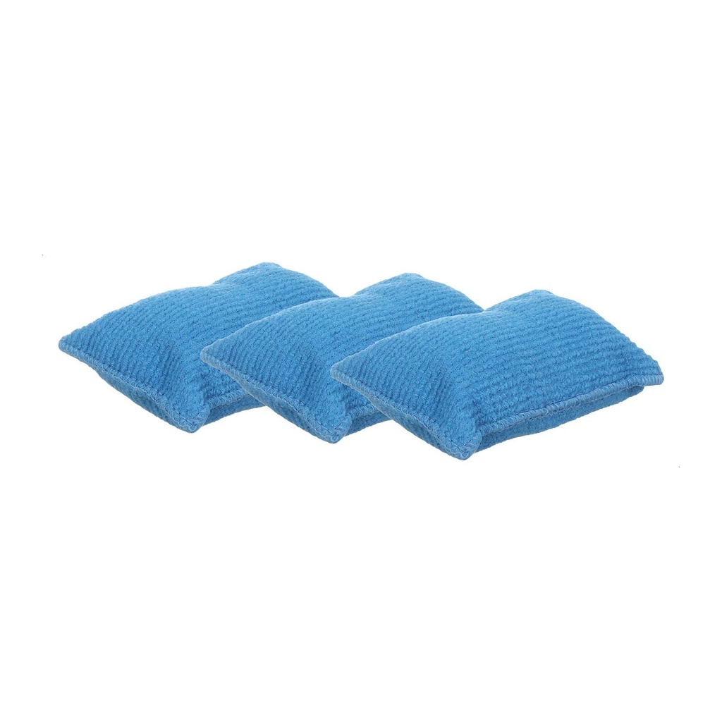 Pack of 3 Soft Blue Dishwashing Scrubbers - Durable and Effective Cleaning Sponges for Kitchen Use