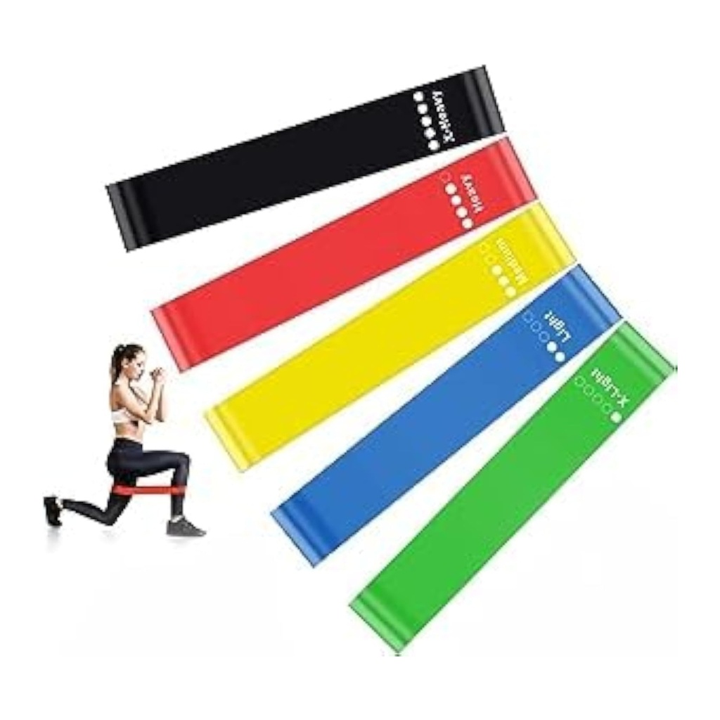 ٥ حزمة شرائط مقاومة للتدريب على القوة، اليوجا، واللياقة البدنية - شرائط تمرين عالية التحمل للتمرينات المنزلية والجيم