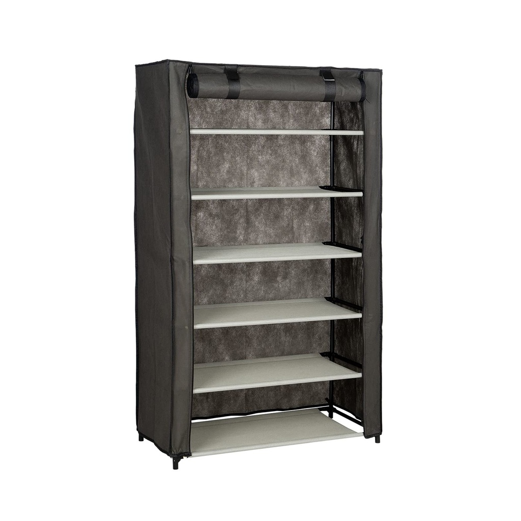 رفوف أحذية قماشية موفرة للمساحة، ٦ أدوار مع غطاء واقي - منظم خزانة للأحذية، الجزمة، وأكثر