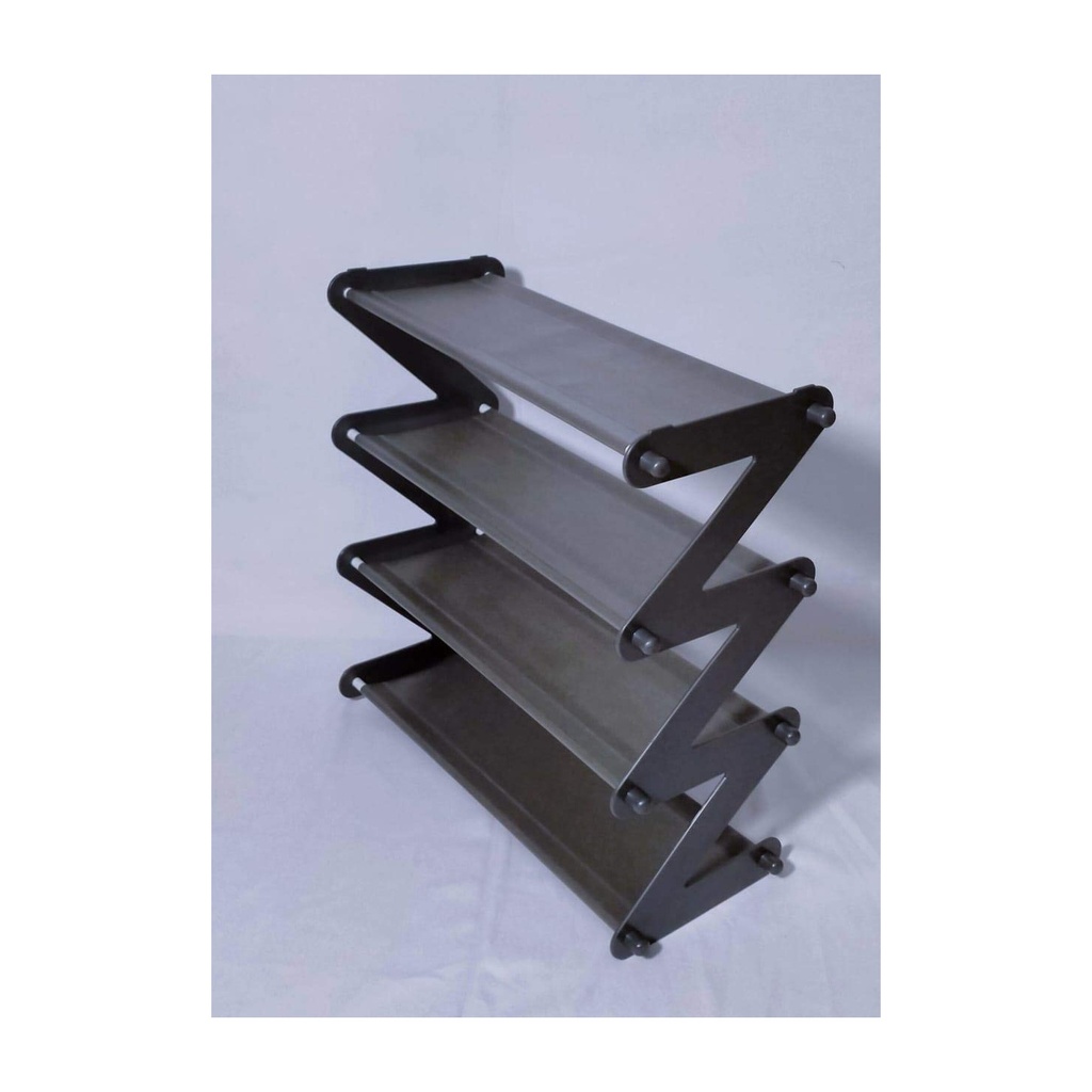 رف منظّم للأحذية، شكل حرف Z، ٤ أدوار، موفر للمساحة، لمدخل المنزل، الدولاب، أو غرفة النوم