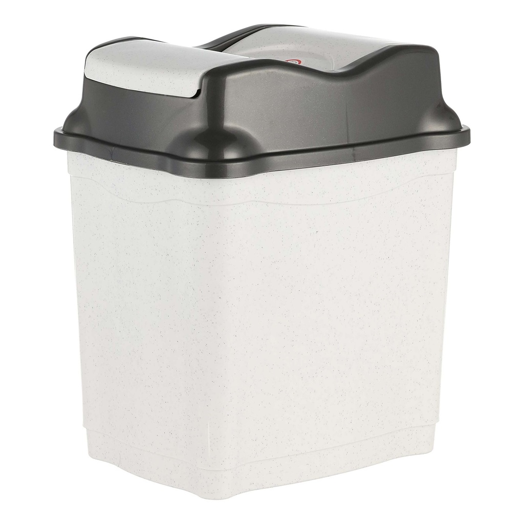 6-Liter Swing-Lid Trash Can - Modern Speckled Design for Home or Office