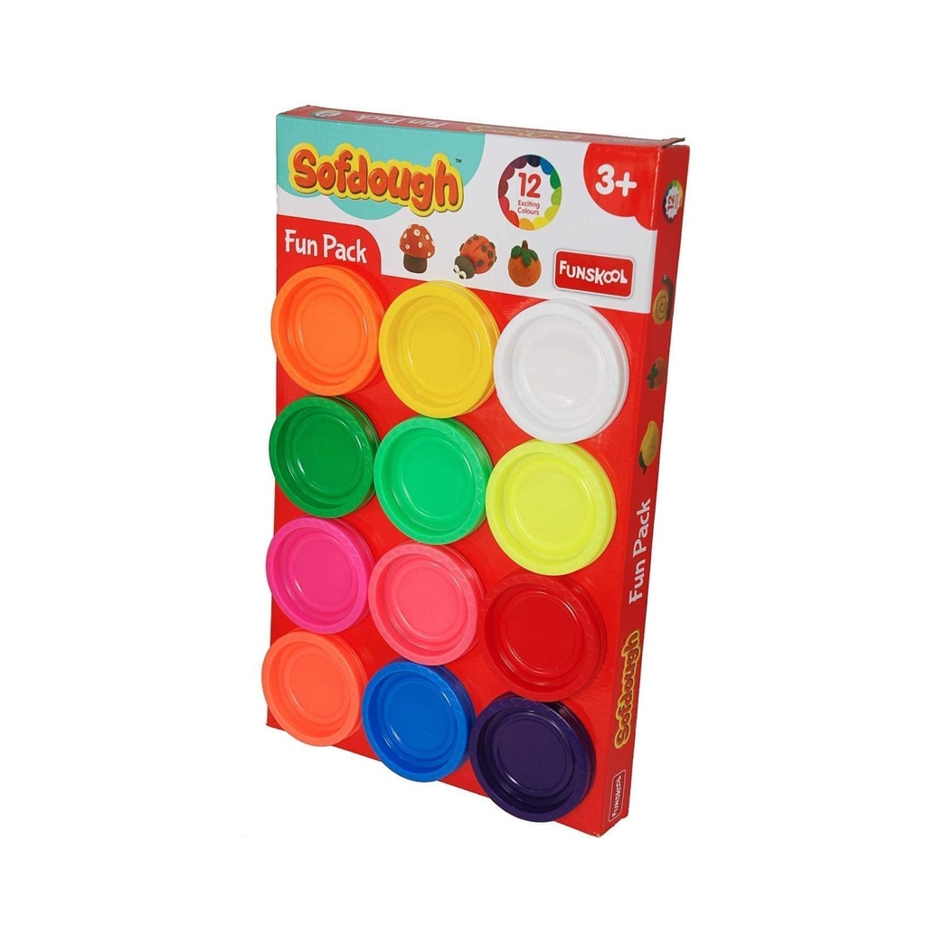 Softdough 12-Color Modeling Clay Fun Pack for Kids Aged 3+