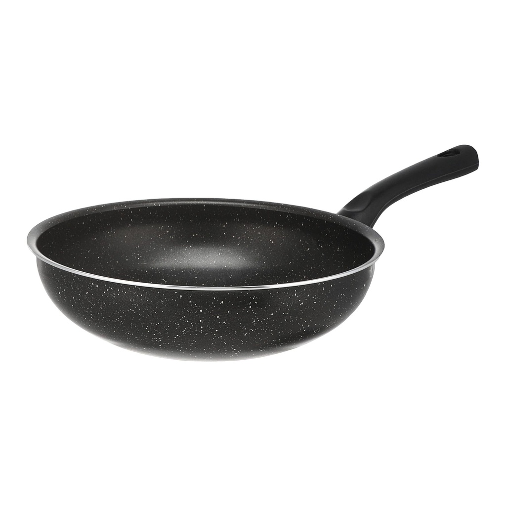 28cm Granite Stone Non-Stick Wok Pan with Ergonomic Bakelite Handle - Perfect for Stir-fries and One-Pan Meals