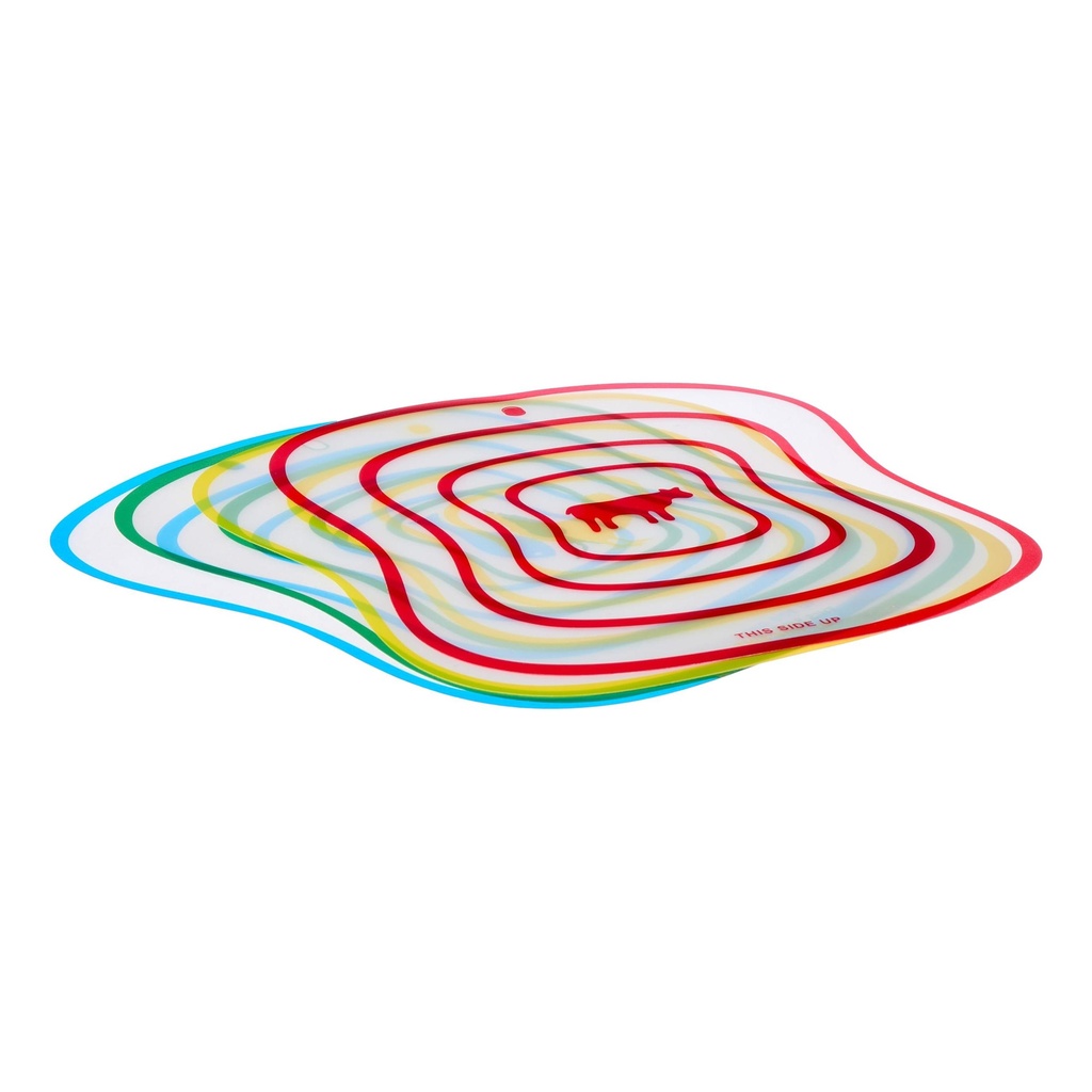 مجموعة ألواح تقطيع ملونة، مانعة للانزلاق، ومرنة - ٤ قطع للمطبخ