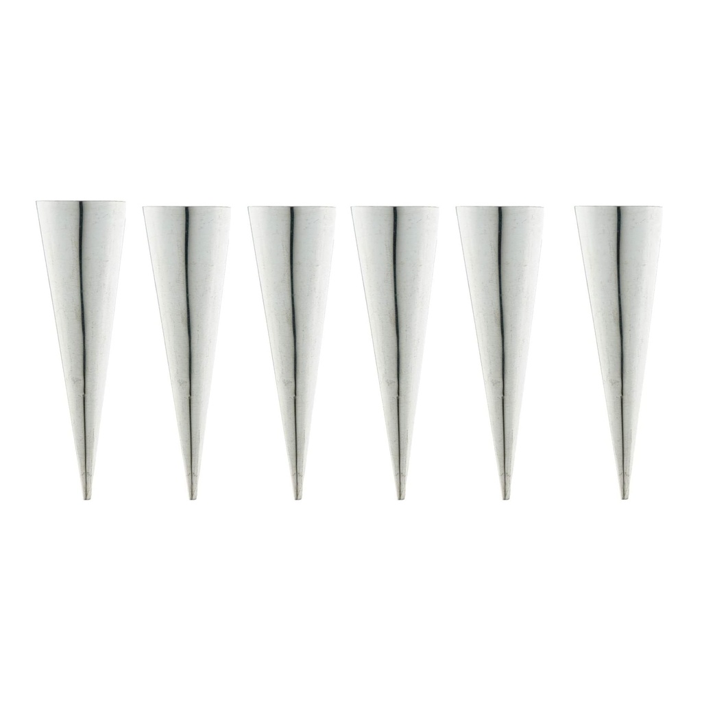 6-Piece Stainless Steel Pastry Cones for Baking and Decorating