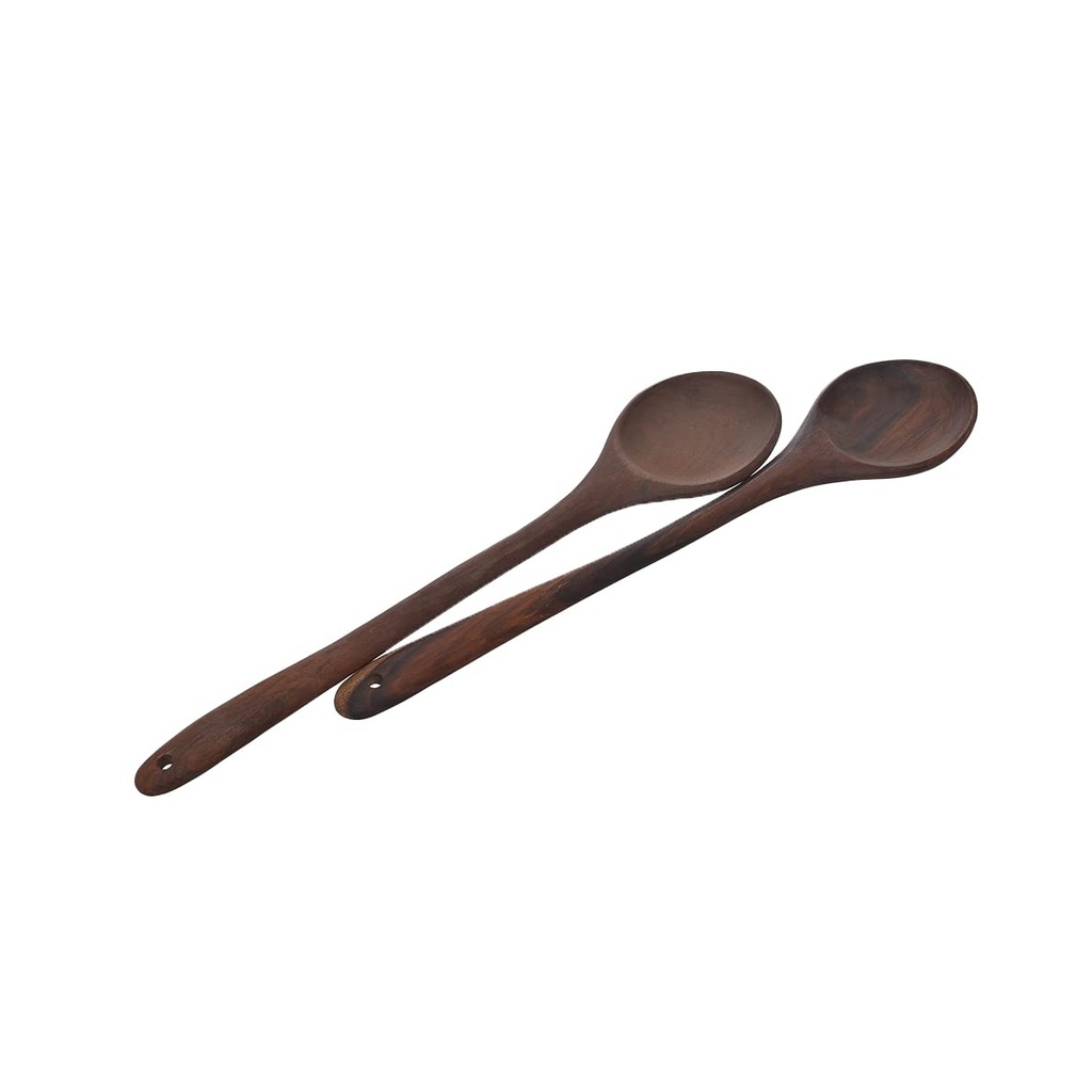 مجموعة أطباق تقديم من الخشب الداكن - قطعتين - أدوات مطبخ للطبخ والتقديم