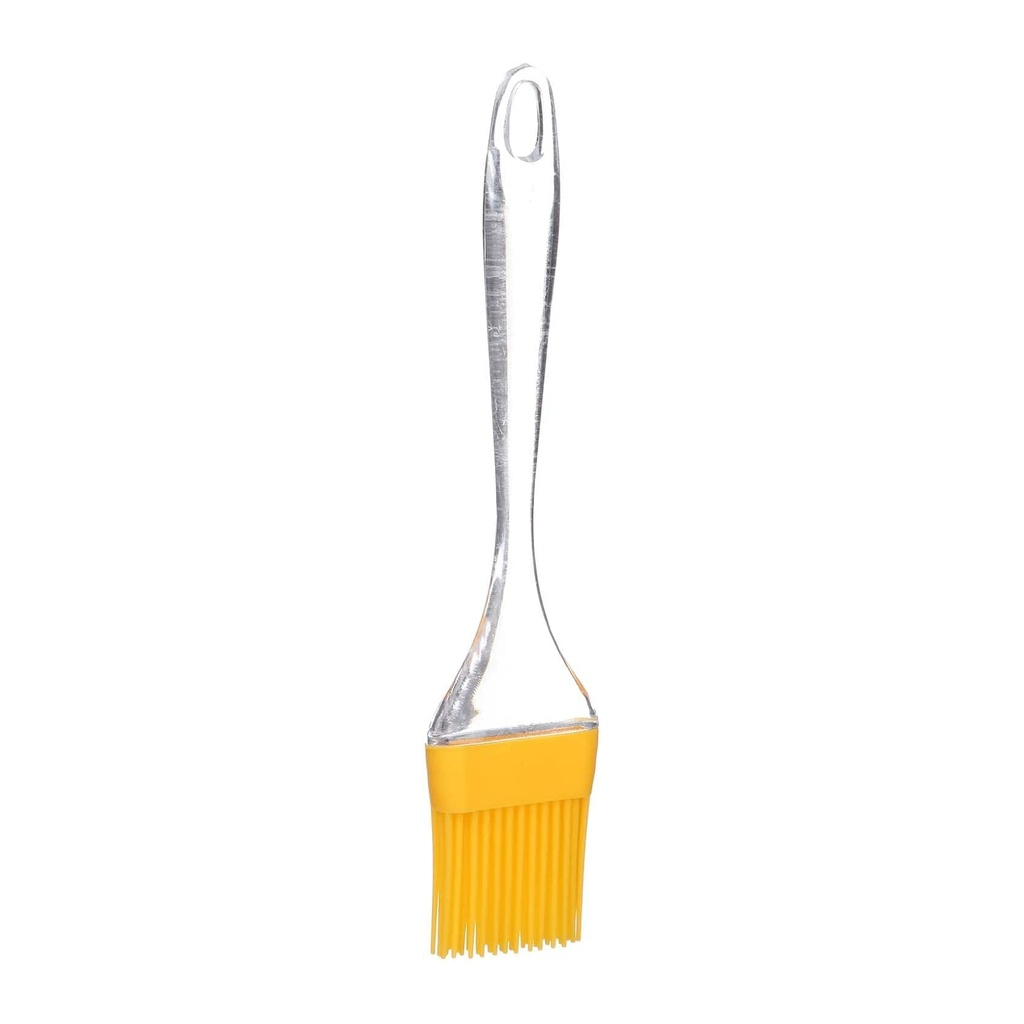 Yellow Silicone Basting Brush with Clear Acrylic Handle - Perfect for Baking, Grilling, and Cooking