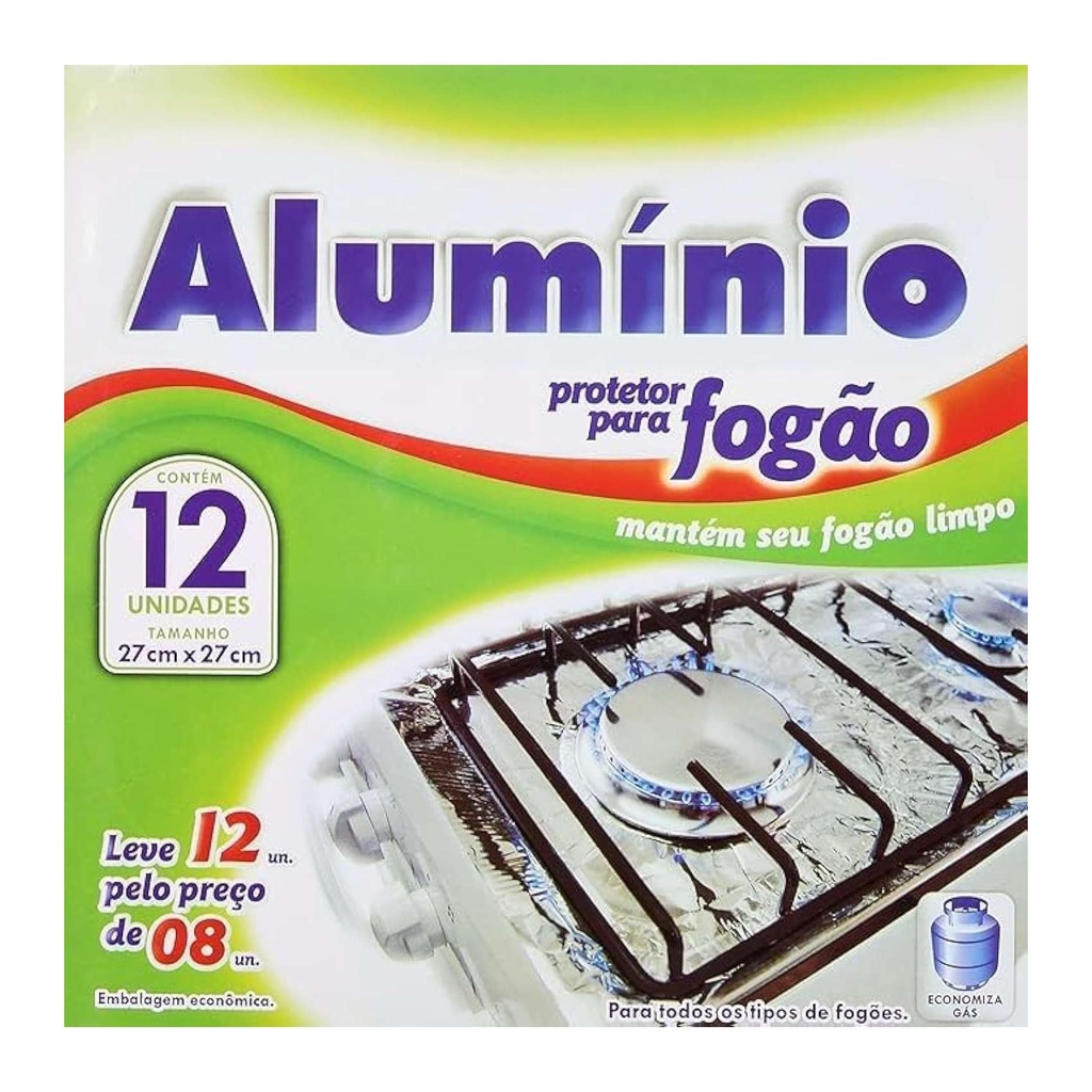 12 Pack Aluminum Stove Top Protectors - 27cm x 27cm - Easy Clean Reusable Liners
