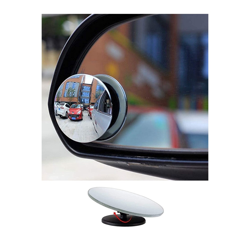 2-Pack Convex Car Blind Spot Mirrors - 360° Rotatable Wide Angle Rearview Mirrors for Enhanced Driving Safety