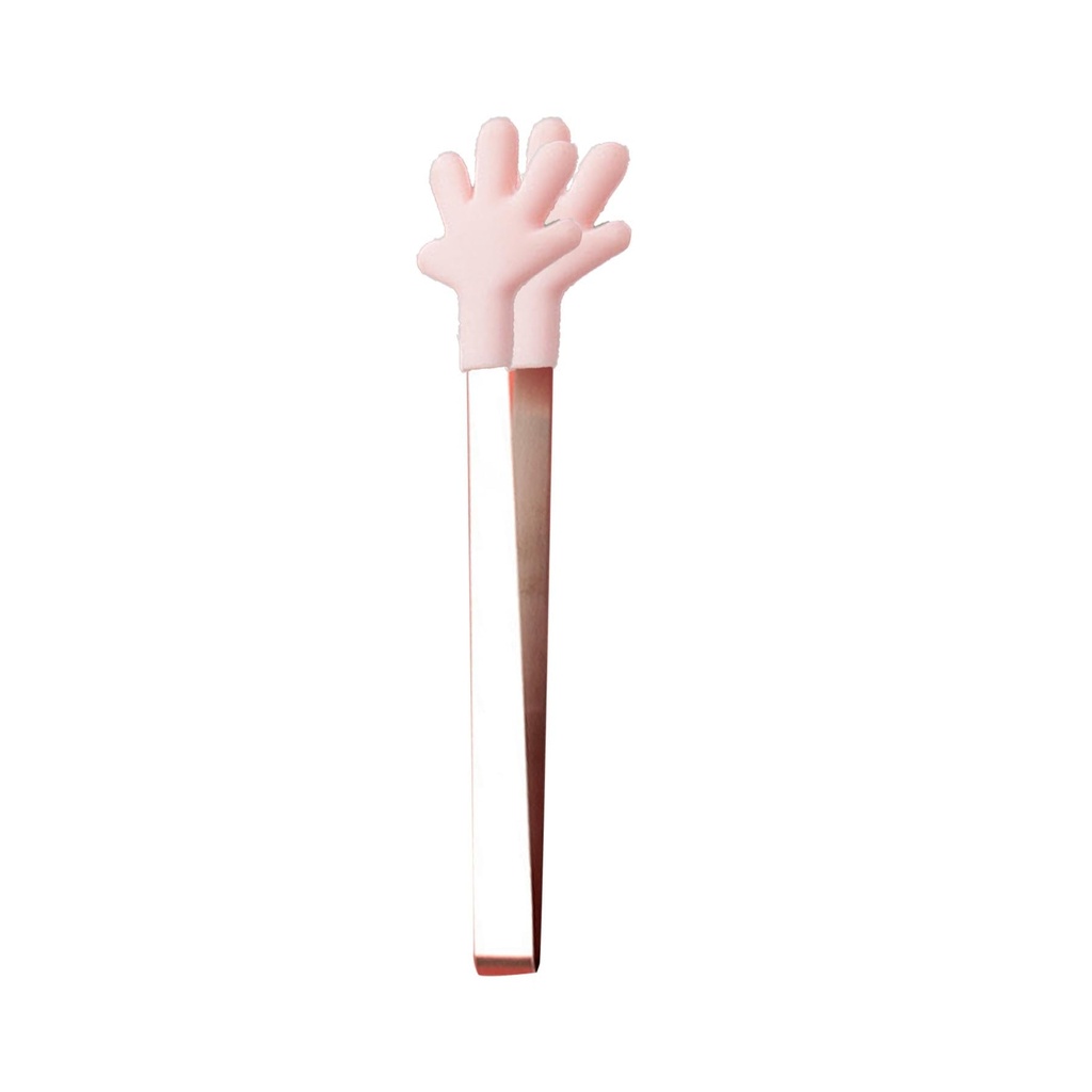 Adorable Pink Hand-Shaped Silicone-Tipped Serving Tongs - Perfect for Appetizers, Desserts, and More!