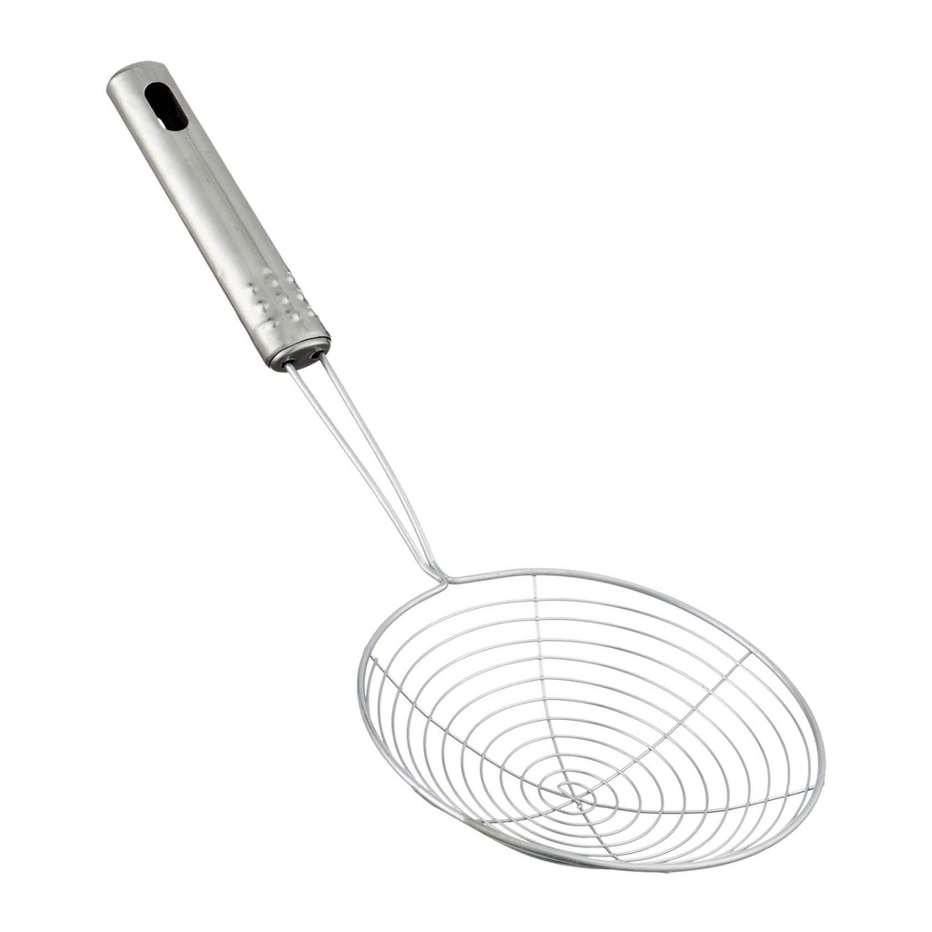 ملعقة مصفاة من الاستانلس ستيل - 15 سم مصفاة شبكية بمقبض طويل للطبخ في المطبخ
